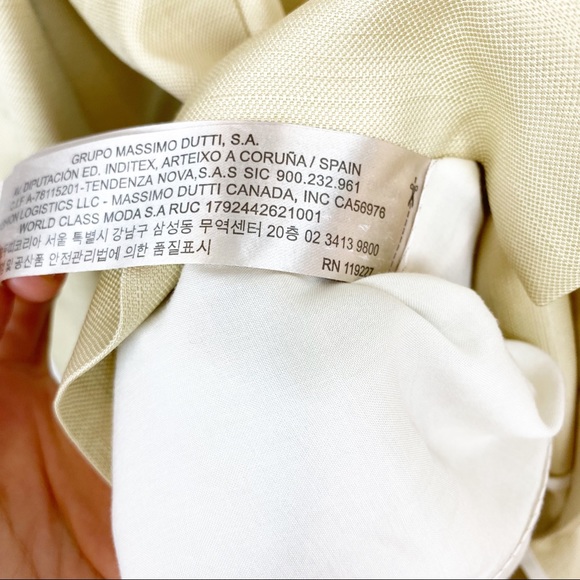 Massimo Dutti | Structured Cream Double Breasted Blazer Jacket - Picture 12 of 14